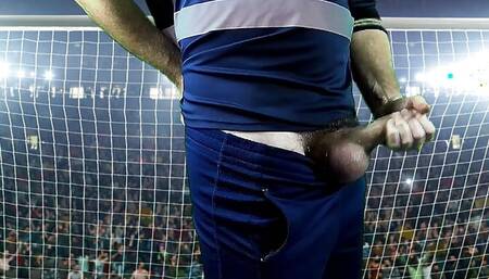 Horny Goalie Sprays The Champagne Of Masculinity During Big Match