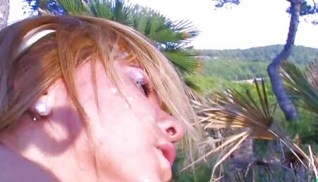 Chunky Blonde With Big And Tight Ass Got Analed Fucked In The Field
