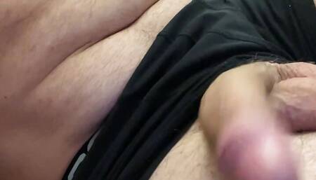 Playing with my cock - your tongue might be good at it now