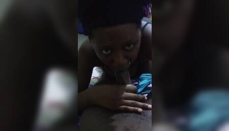 African young couple netfilx and chill & blowjob