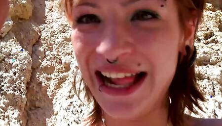 Fat Ass French Teen Happily Ride A Thick Cock In The Seashore