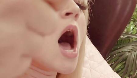 Blonde Amateur Student Maria Kazi jerking off cock, footjob and fucking hard POV