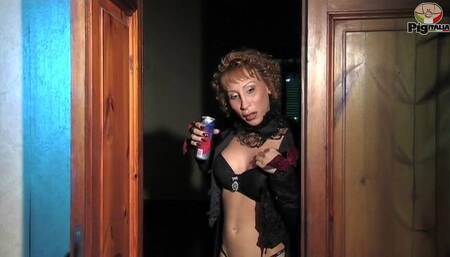 Angelica Soave is a horny milf who wakes up during her sleep with an abnormal desire for sex for her wet pussy