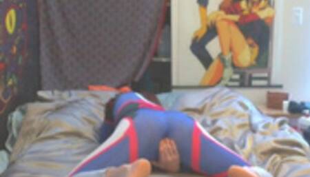 Femboy Dva Cosplay Masturbation