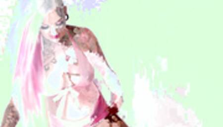 Evilyn Ink gets lubed up and rides the tremor