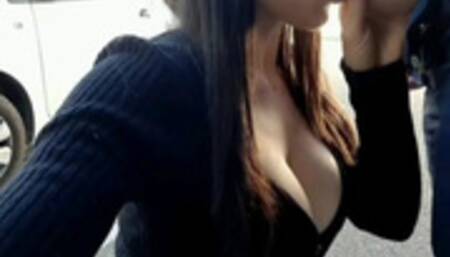 Elle se fait enculer sur un parking par un vendeur d'intersport qu'elle a branché pour un defi