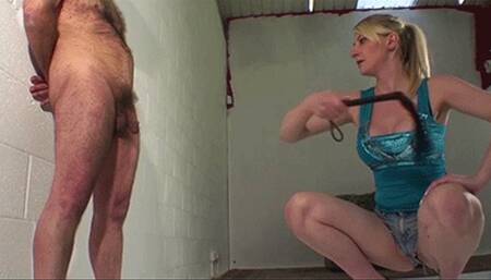 Vicious cock whipping - Mistress Katie Moore & Sloth - MP4