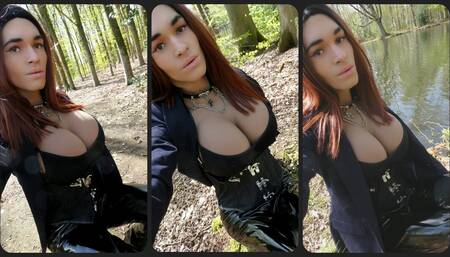 Crossdresser Alaina Sanchez Hot BDSM in Public