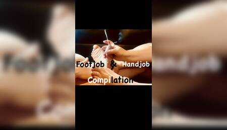 Footjob and handjob compilation