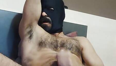 Masked daddy watching porn