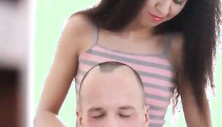 Barely Legal Katty West Makes Him Put His Work off to