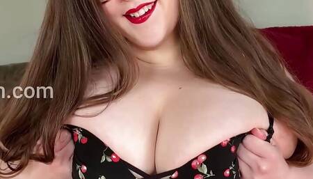 BBW slut vistheswitch with huge natural tits, dirty talking, titty fucking, JOI