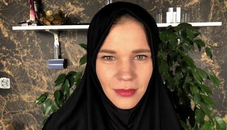 Muslim chick Sara Kay shows off her impressive skills in the cowgirl pose