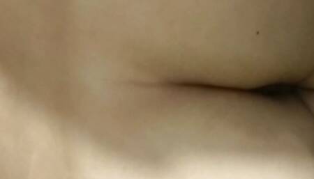 Morning cum shot on big white ass