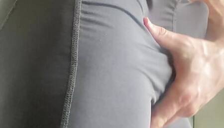 Rock hard cock in  tights