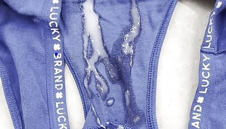 Cum in the twins cute blue panties
