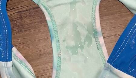 Cum in Lylas blue swimsuit