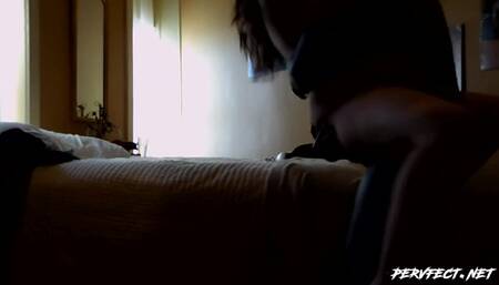 Lady Sneaks Boyfriend into her Room to Fuck while Parents are in the other Room