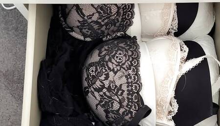 Her panty drawer or mine? Bra cum
