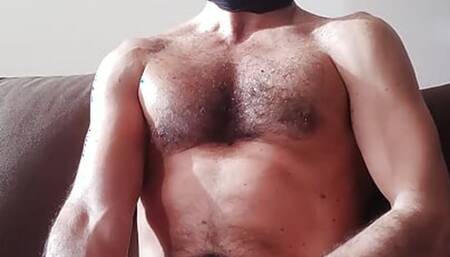 Masked daddy jerking off in the morning 1-2