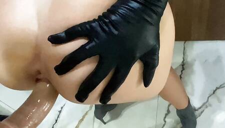 Wife fucked by her bull in leather