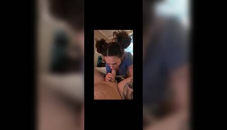 Young girl sucks cock like experienced milf