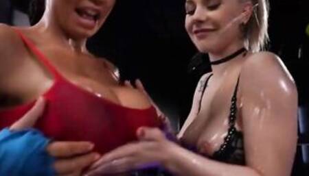 Kinky Goddess Babes Angie Lynx And Chloe Lamour Play It Oily