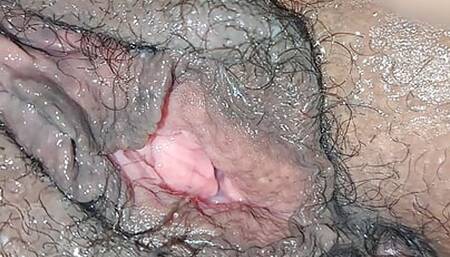 Light skinned girl takes a big dildo for fun