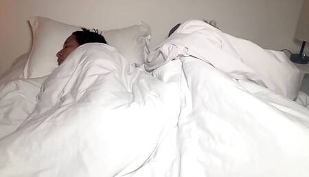 stepmom and stepson share bed and have sex. English subtitles
