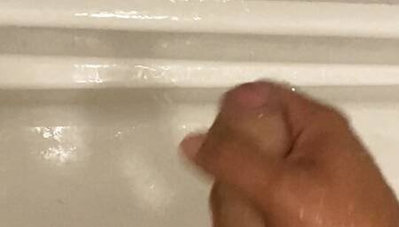 Stroking big cock