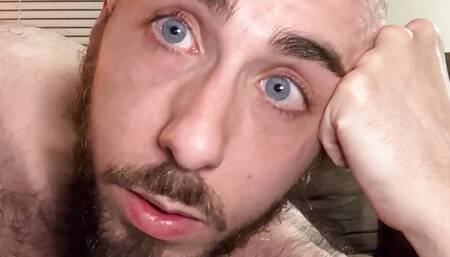 Giving a candid extended look at my very hairy white ass on the couch