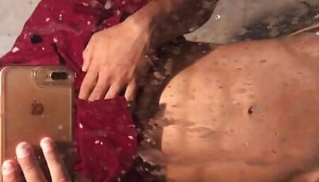 Latino with a fat cock masturbates alone at home