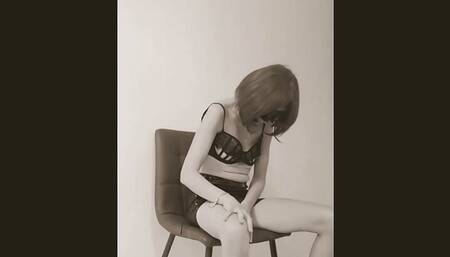 Maja Amateur wife touching herself over a chair