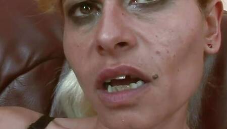 Very horny little bitch with natural horny natural tits enjoys and moans as she jumps on my hot wet cock