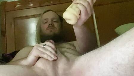 stroking my cock at home with the door wide open