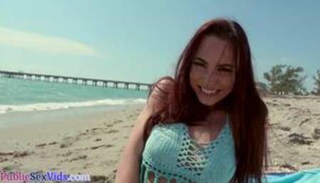 Nympho public redhead bae fucked outdoor by thick dick