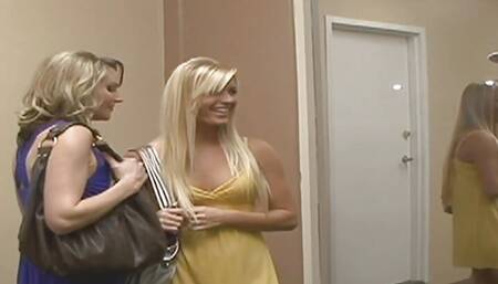 WATCH WATCH BLONDE BABE RIDES LOVERS STRAP-ON DILDO AFTER