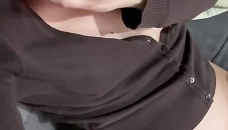 I touch my hairy pussy in front of my lover and filming to show my husband Cuckold