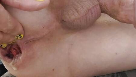 Banging my hole hard makes my dick leak!