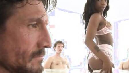 DevilsGangbangs - African beauty Sarah Banks Getting Double Penetrated And