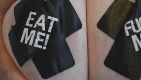 Lick Me Fuck Me Sexy Pasties on DDD Huge Tits.  POV Cum on my Boobs!!!