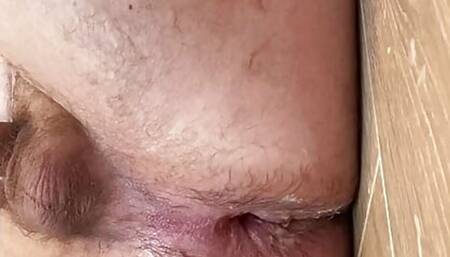 20yo hairy virgin twink fucks tight hole with big dildo
