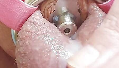 Rubbing my inverted cage cock like a pussy clit and cumming 4 times