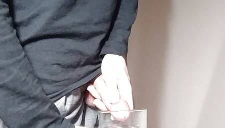 Cum into glass