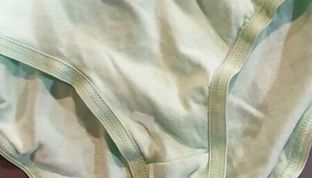Cum on Hayleys soft green panties
