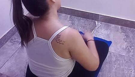 My stepbrother finds me doing yoga and he gets si horny that he ends up hitting me hard with his Big cock