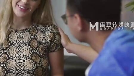 Blonde mature milf sports teacher with huge boobs and big butts have a hardcore sex with a big dick Asian guy