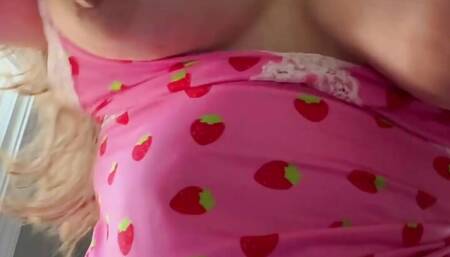 BBW big tits riding cock POV