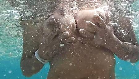 horny kayaking with a follower masturbate on the beach