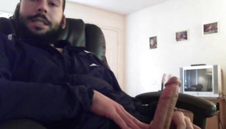 Long Bearded Man With Huge Olive Cock Cumming and Lasting Like He Was 18